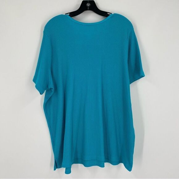 Woman Within Women’s Round Neck Waffle Knit Short Sleeve Teeshirt size 2X - Picture 3 of 3